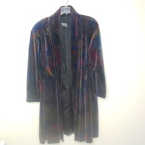 Vintage Portrait de Ball Abstract Velvet Opera Coat Size 12